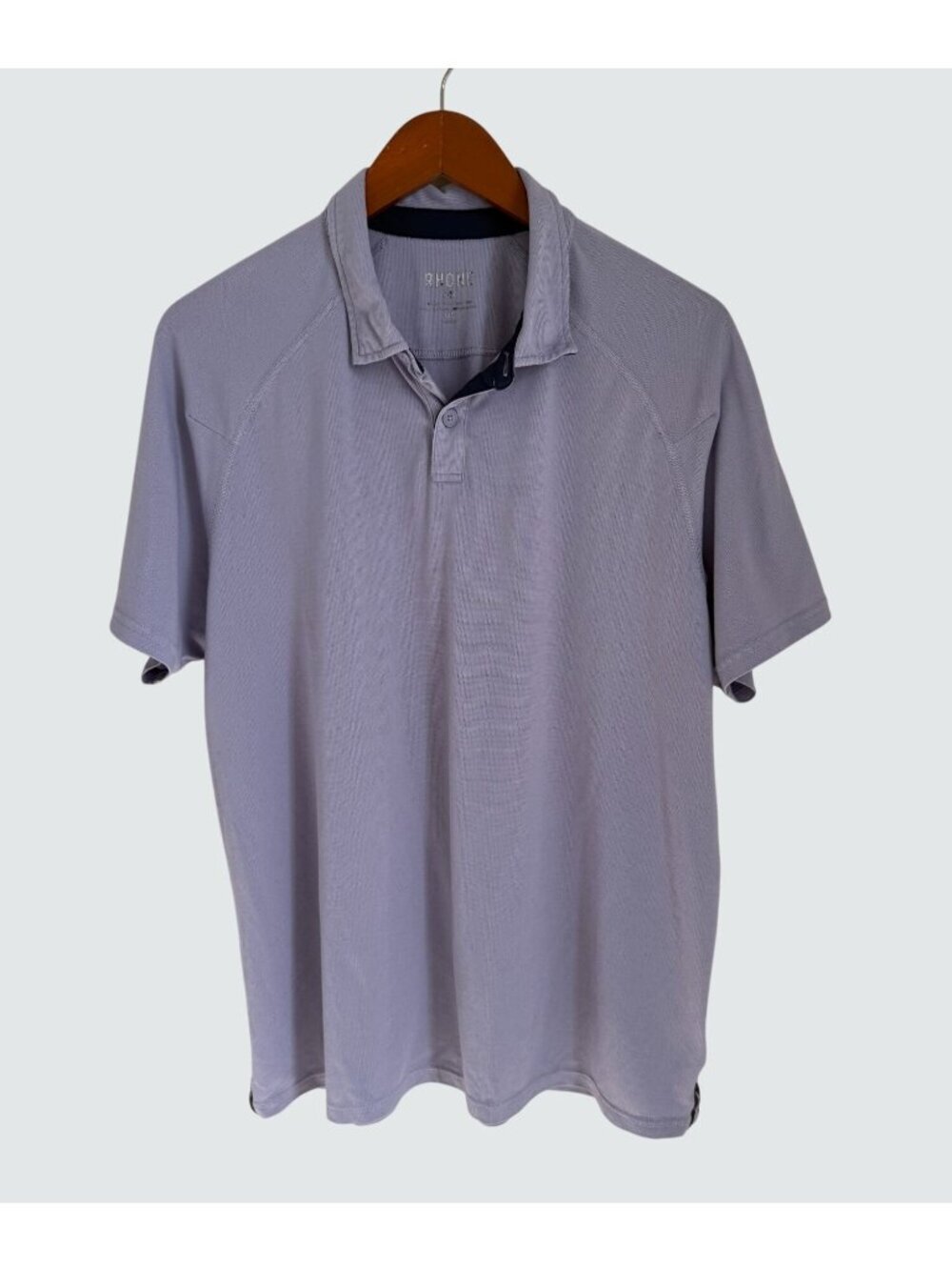 Rhone Mens Lavender Short Sleeve Polo Shirt Athletic Breathable Size Large
